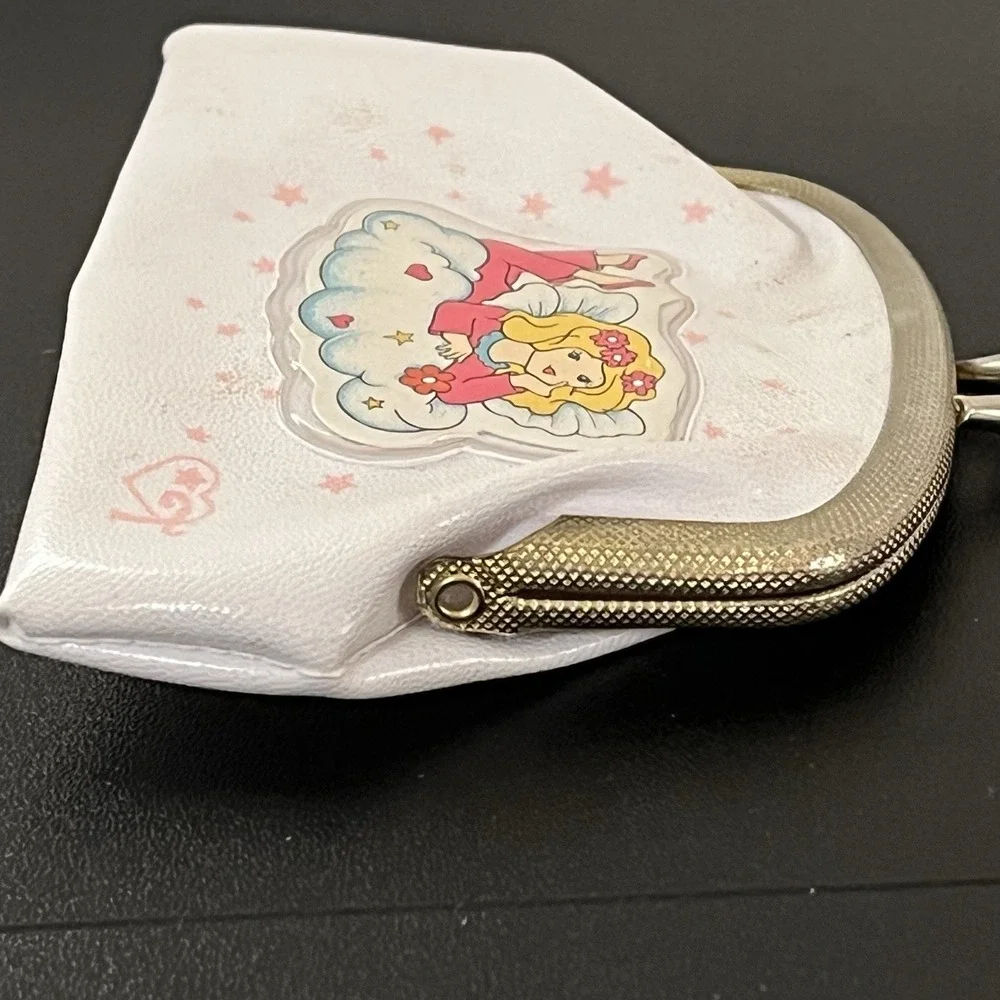 RARE Fairy Coin Purse White Kiss-Lock Clasp Vinyl Angel Girls Kids Child's T VTG